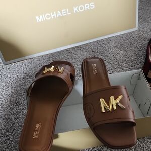 Michael Kors Brown Slide Sandals